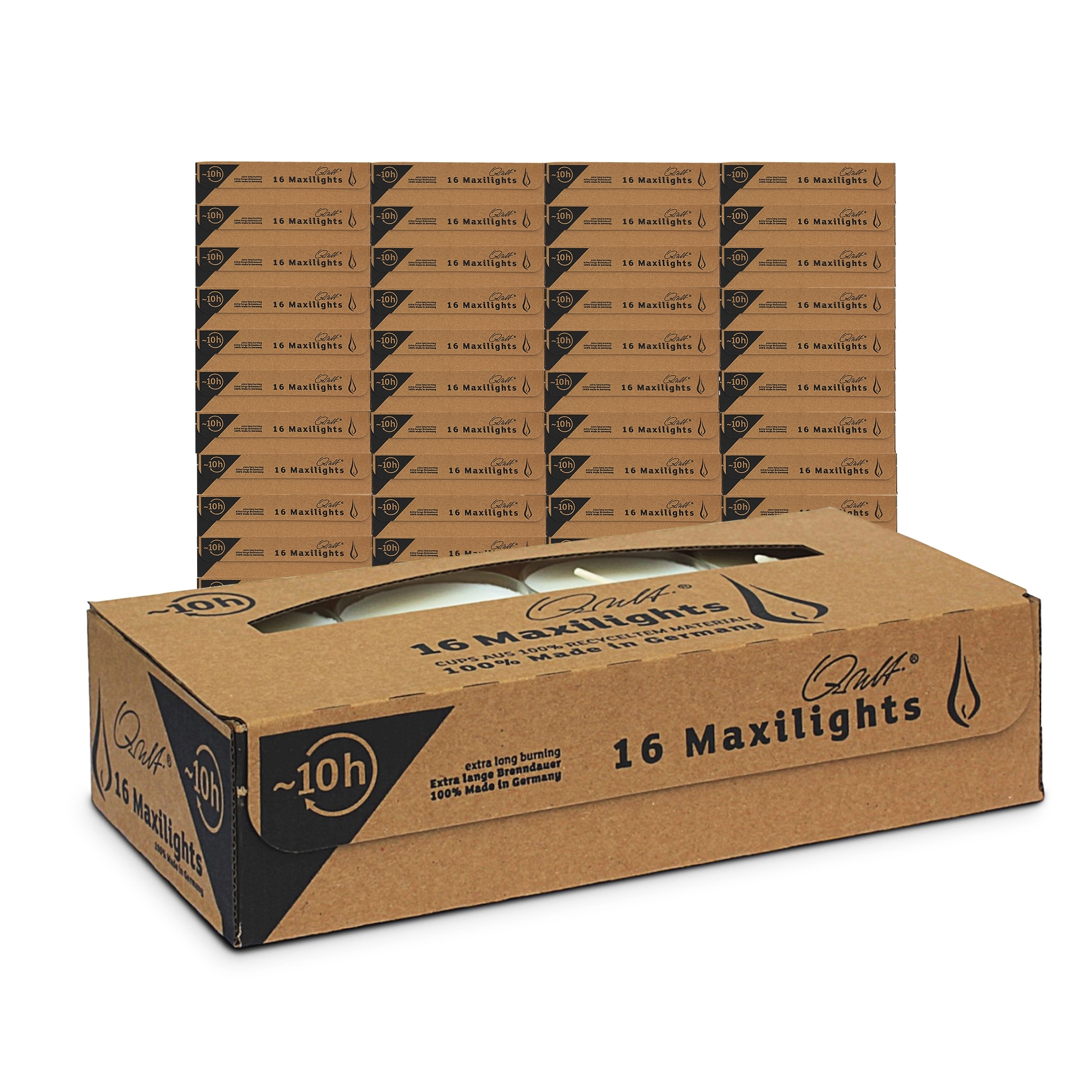 Qult Farluce Maxilights - 64 Verp. a 16 Teelichter Ø 56 x 27 mm